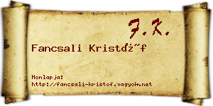 Fancsali Kristóf névjegykártya