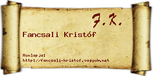 Fancsali Kristóf névjegykártya