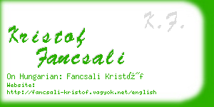 kristof fancsali business card